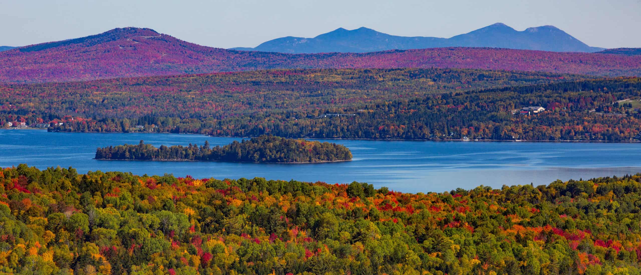 Mountain, lake and foliage views