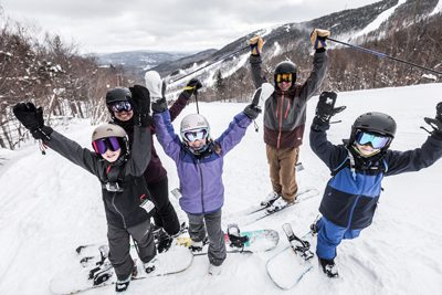 Kids skiing in Maine